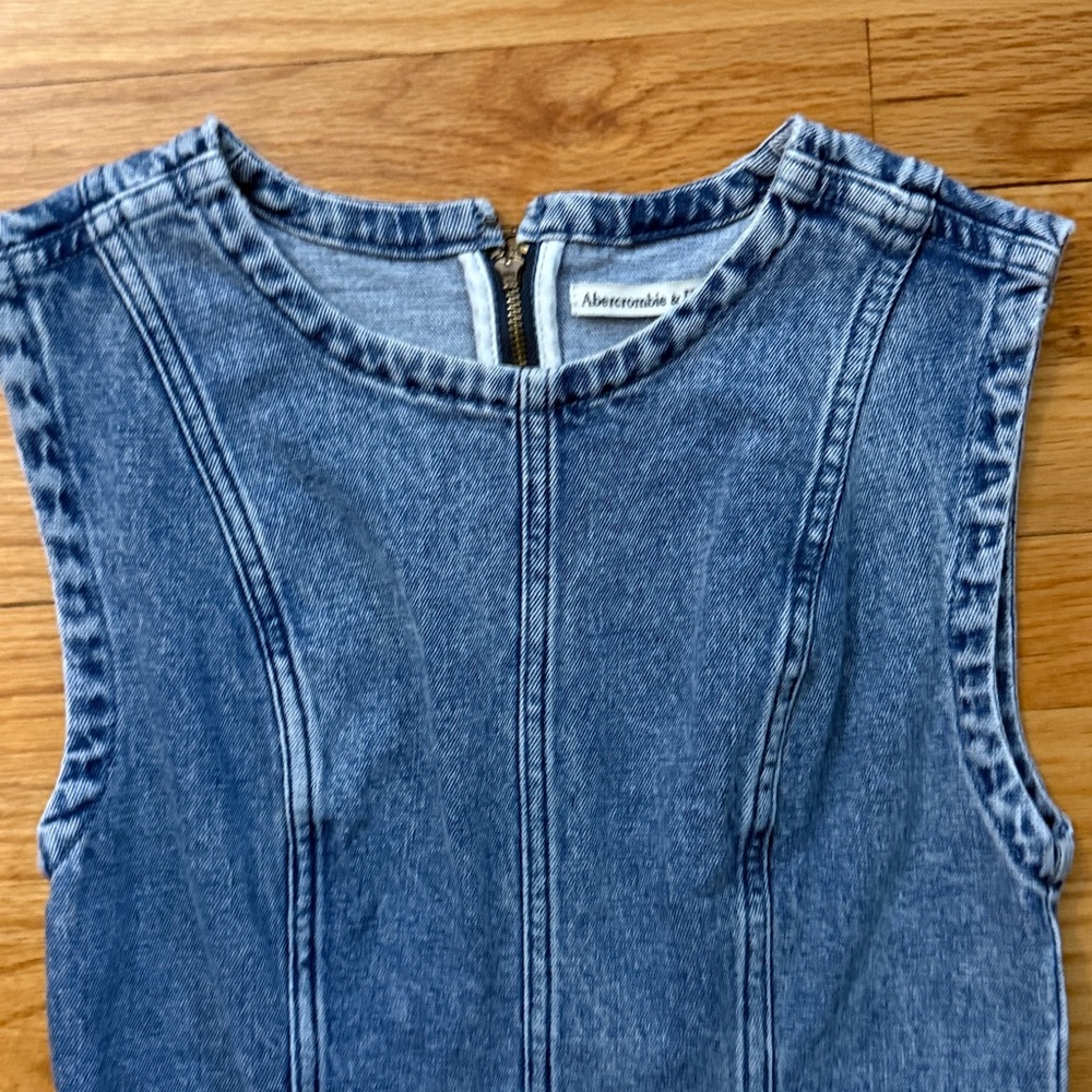 Abercrombie & Fitch Denim Midi Dress XS D01 - Picture 3 of 5